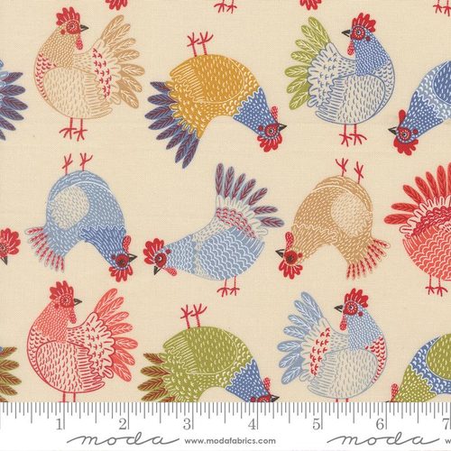 Moda Fabric - The Henhouse Cloud 48433 11 - Sold by 1/2 Yard