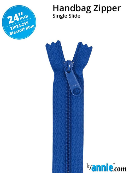 By Annie Single Slide Handbag Zipper - 24" Blastoff Blue
