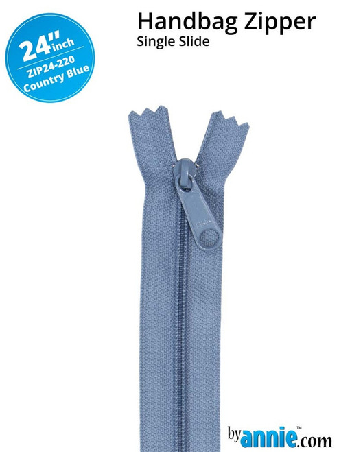  By Annie Single Slide Handbag Zipper - 24" Country Blue