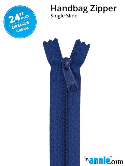 By Annie Single Slide Handbag Zipper - 24" Cobalt