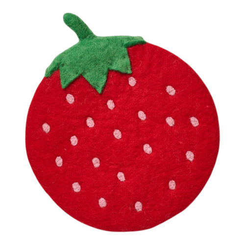 Once Again Home - Wool Trivet - Strawberry