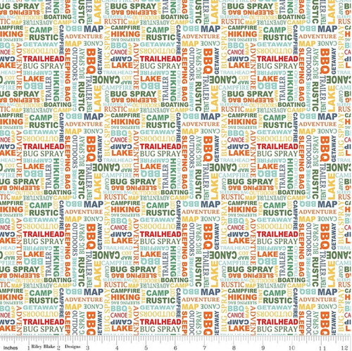 Riley Blake Designs Happy Haven Text White