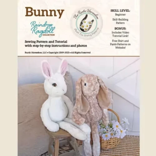 Rustic Horseshoe Pattern - Raindrop Ragdoll Bunny