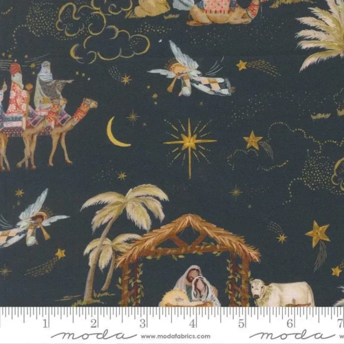 Moda Fabric - Silent Night Holy Night Landscape - Sold by the Half Yard