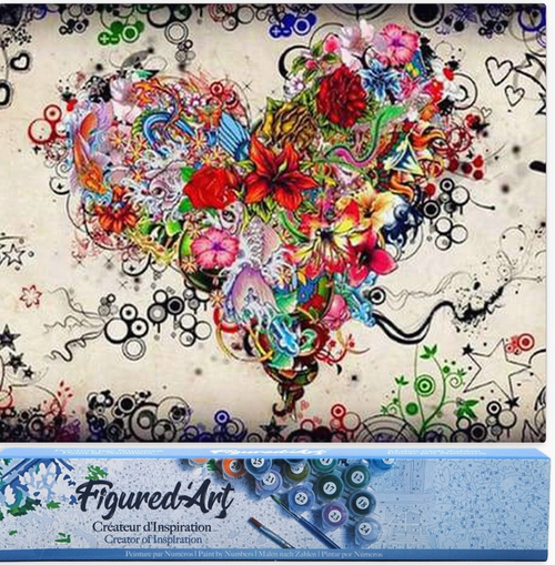 Figured'Art Paint By Number Rolled - Love Flowers