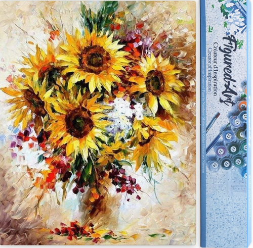 Figured'Art Paint By Number Rolled - Pretty Sunflowers