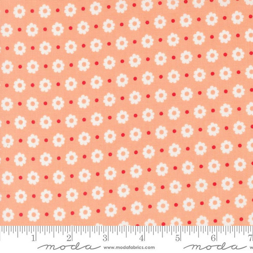 Moda Fabric - Laguna Sunrise Cantaloupe Petal Florals Dot