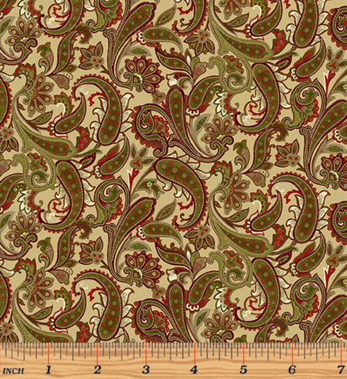 Benartex  - Winterberry Winter Paisley - Honey/Multi