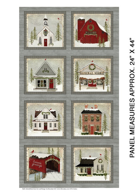 Benartex  - Snow Village Multi Panel