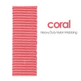 heavy duty coral nylon webbing color swatch - strawberry pink nylon webbing