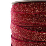 Dark red Glitter Velvet Ribbon detail