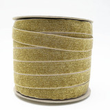 gold glitter velvet ribbon spool