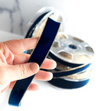 Dark Blue Gold Edge Velvet Ribbon Such Good Supply