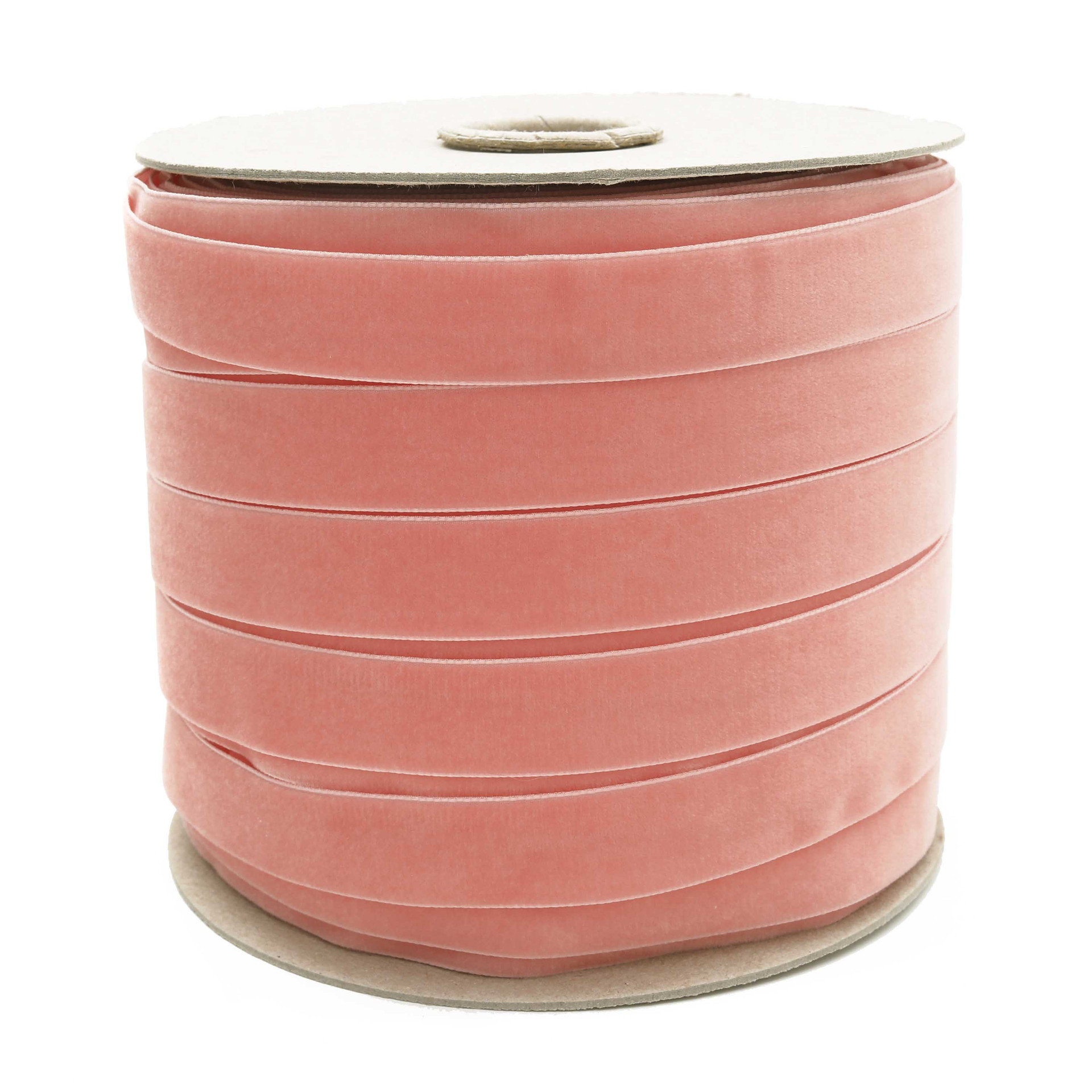 Elastic Dusty Rose Pink Velvet Ribbon By The Yard