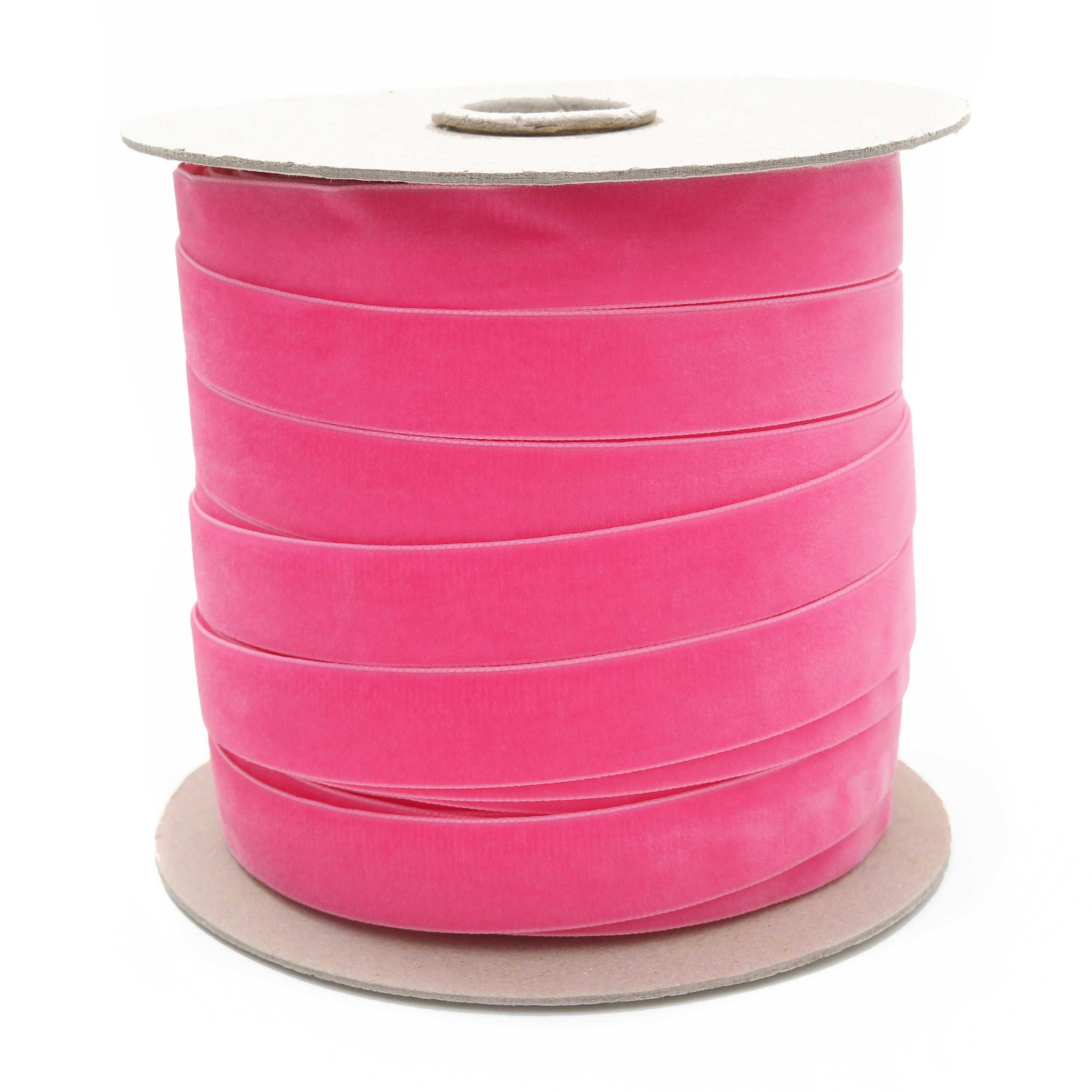 Wholesale Shocking Pink Velvet Ribbon