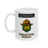 National Parks Explorer mug featuring pixel-style Junior Ranger badge with game-inspired outdoor adventure design