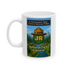 National Park Junior Ranger mug with pixel-style explorer badge, blocky landscape, and adventure game-inspired artwork
