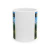 National Park Junior Ranger mug with pixel-style explorer badge, blocky landscape, and adventure game-inspired artwork