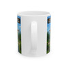 National Park Junior Ranger mug with pixel-style explorer badge, blocky landscape, and adventure game-inspired artwork