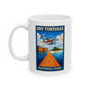 Dry Tortugas National Park mug featuring vintage seaplane travel poster artwork with Fort Jefferson and blue ocean