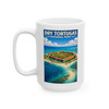 Dry Tortugas Fort Jefferson mug featuring aerial travel poster artwork with turquoise ocean and historic fortress