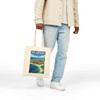 Dry Tortugas Fort Jefferson canvas tote featuring aerial Florida travel poster artwork with turquoise water and historic fort