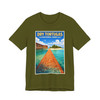 Dry Tortugas Fort Jefferson canvas tote featuring aerial Florida travel poster artwork with turquoise water and historic fort