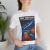 Dry Tortugas National Park Florida night sky t-shirt featuring Milky Way stars, glowing boardwalk, and historic coastal structures