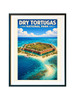 Dry Tortugas National Park aerial poster featuring Fort Jefferson surrounded by turquoise Florida coastal waters and coral shoals