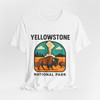Yellowstone Bison Geyser Badge Tee – Vintage National Park Graphic T-Shirt