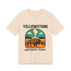 Yellowstone Bison Geyser Badge Tee – Vintage National Park Graphic T-Shirt