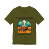 Yellowstone Bison Geyser Badge Tee – Vintage National Park Graphic T-Shirt