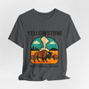Yellowstone Bison Geyser Badge Tee – Vintage National Park Graphic T-Shirt