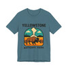 Yellowstone Bison Geyser Badge Tee – Vintage National Park Graphic T-Shirt