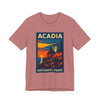 Acadia Lighthouse Sunset Tee – Vintage National Park Poster T-Shirt