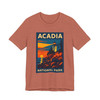 Acadia Lighthouse Sunset Tee – Vintage National Park Poster T-Shirt