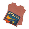 Acadia Lighthouse Sunset Tee – Vintage National Park Poster T-Shirt