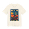 Acadia Lighthouse Sunset Tee – Vintage National Park Poster T-Shirt