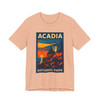 Acadia Lighthouse Sunset Tee – Vintage National Park Poster T-Shirt