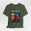 Acadia Lighthouse Sunset Tee – Vintage National Park Poster T-Shirt