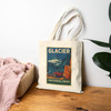Glacier National Park Tote Bag – Vintage Red Bus Travel Poster Canvas Tote