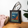 Glacier National Park Tote Bag – Vintage Red Bus Travel Poster Canvas Tote