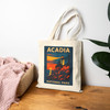Acadia National Park Tote Bag – Sunset Lighthouse Vintage Travel Poster Canvas Tote