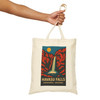 Havasu Falls Tote Bag – Havasupai Arizona Waterfall Vintage Travel Poster Canvas Tote