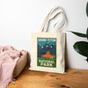 Grand Teton Barn Tote Bag – Vintage Mountain Barn Travel Poster Canvas Tote