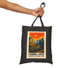 Tunnel View Sunrise Yosemite Tote Bag – Vintage National Park Poster Canvas Tote