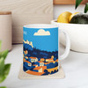Athens Skyline Illustration Mug – Greek Cityscape Vintage Travel Ceramic Coffee Cup