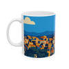 Corfu Coastal Town Mug – Greece Travel Illustration Ceramic Coffee Cup