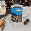 Corfu Coastal Town Mug – Greece Travel Illustration Ceramic Coffee Cup