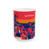 Santorini Sunset Mug – Greece Vintage Travel Poster Ceramic Coffee Cup